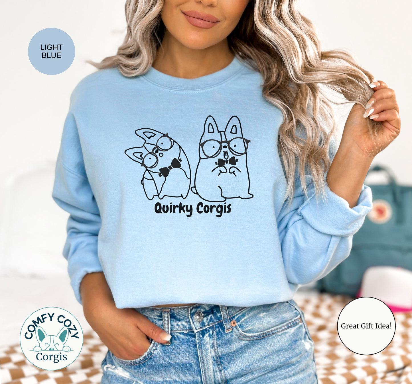 Quirky Corgi Unisex Crewneck Sweatshirt - Funny Dog Apparel for Pet Lovers