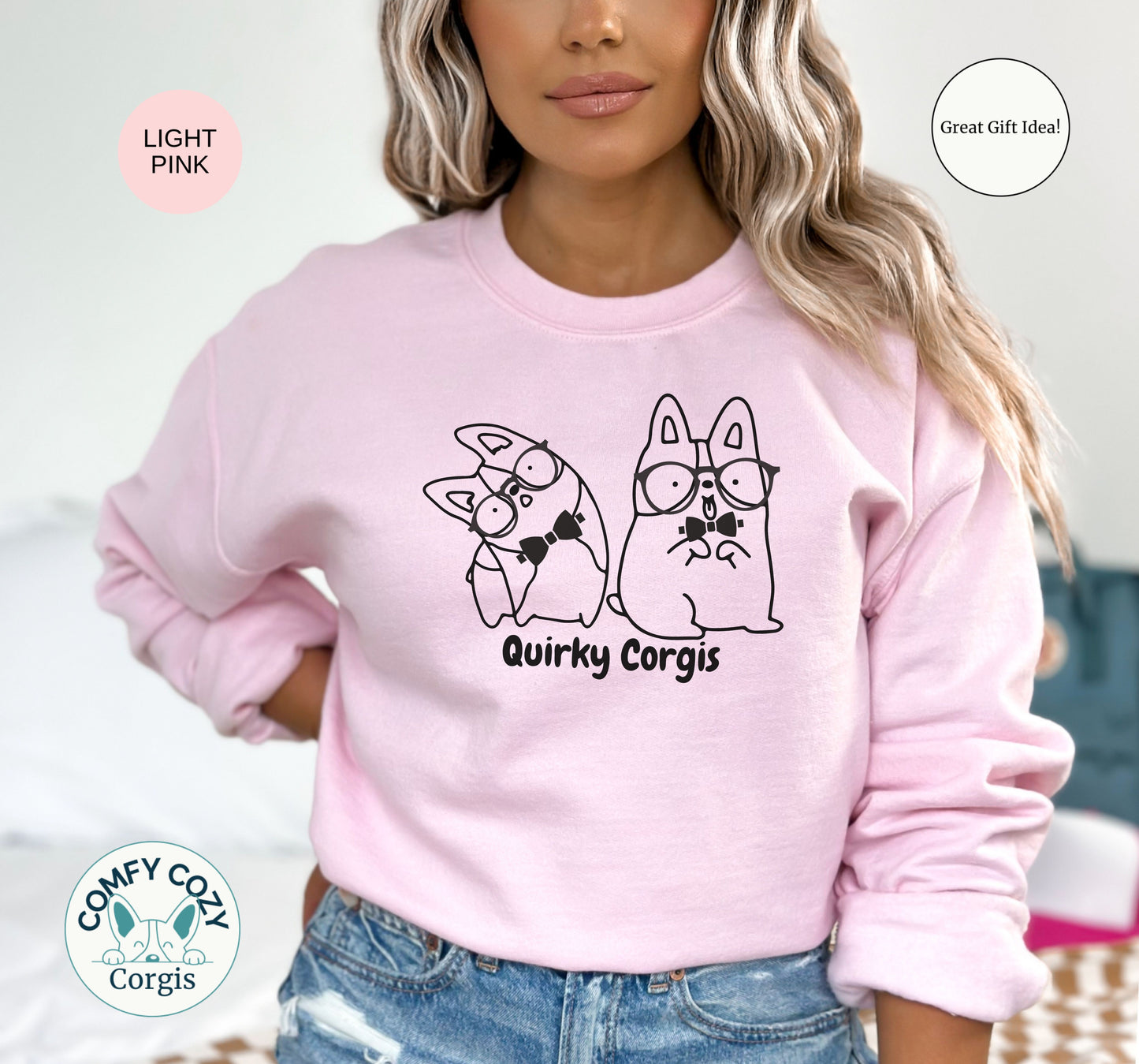 Quirky Corgi Unisex Crewneck Sweatshirt - Funny Dog Apparel for Pet Lovers