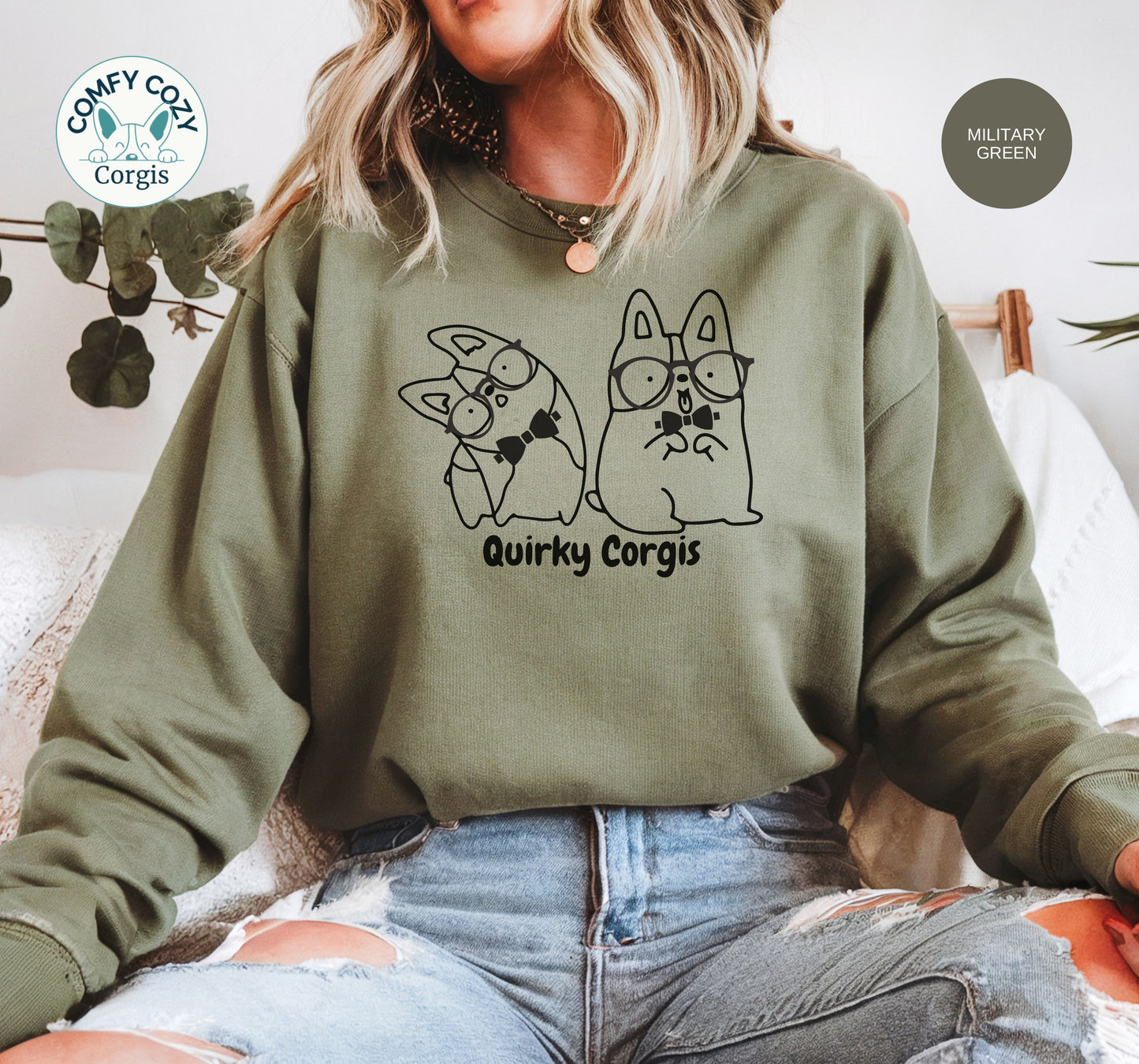 Quirky Corgi Unisex Crewneck Sweatshirt - Funny Dog Apparel for Pet Lovers