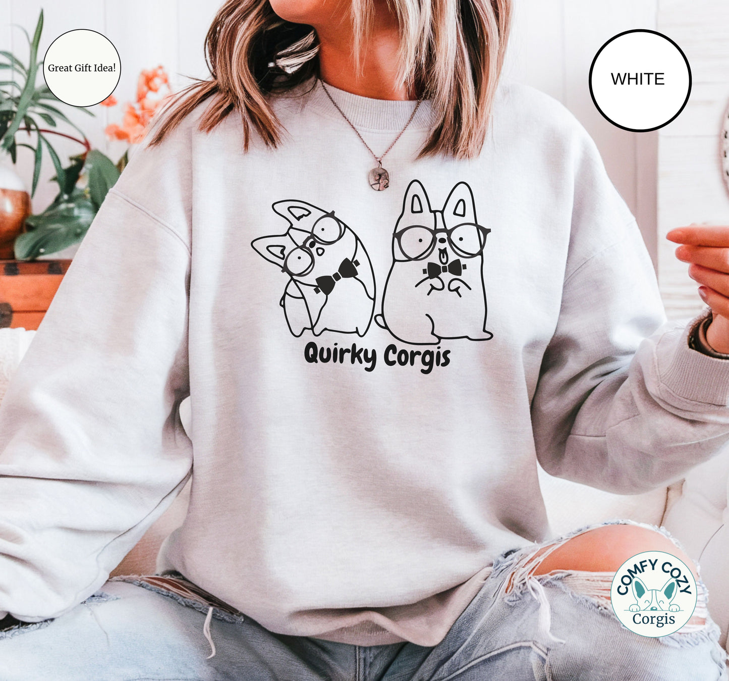 Quirky Corgi Unisex Crewneck Sweatshirt - Funny Dog Apparel for Pet Lovers