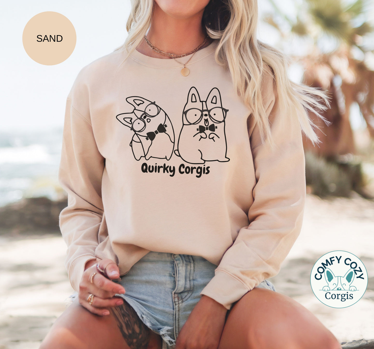 Quirky Corgi Unisex Crewneck Sweatshirt - Funny Dog Apparel for Pet Lovers