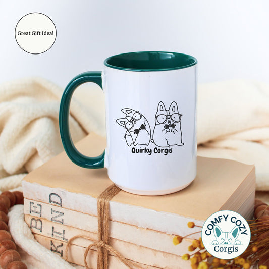 Quirky Corgis Colorful Mug - Fun 11oz & 15oz Coffee Cup for Dog Lovers