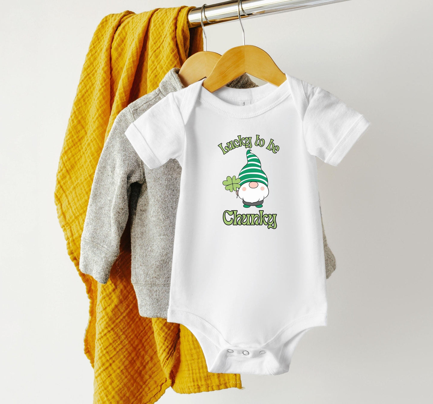 Lucky to be Chunky - Cute and Funny baby onsie