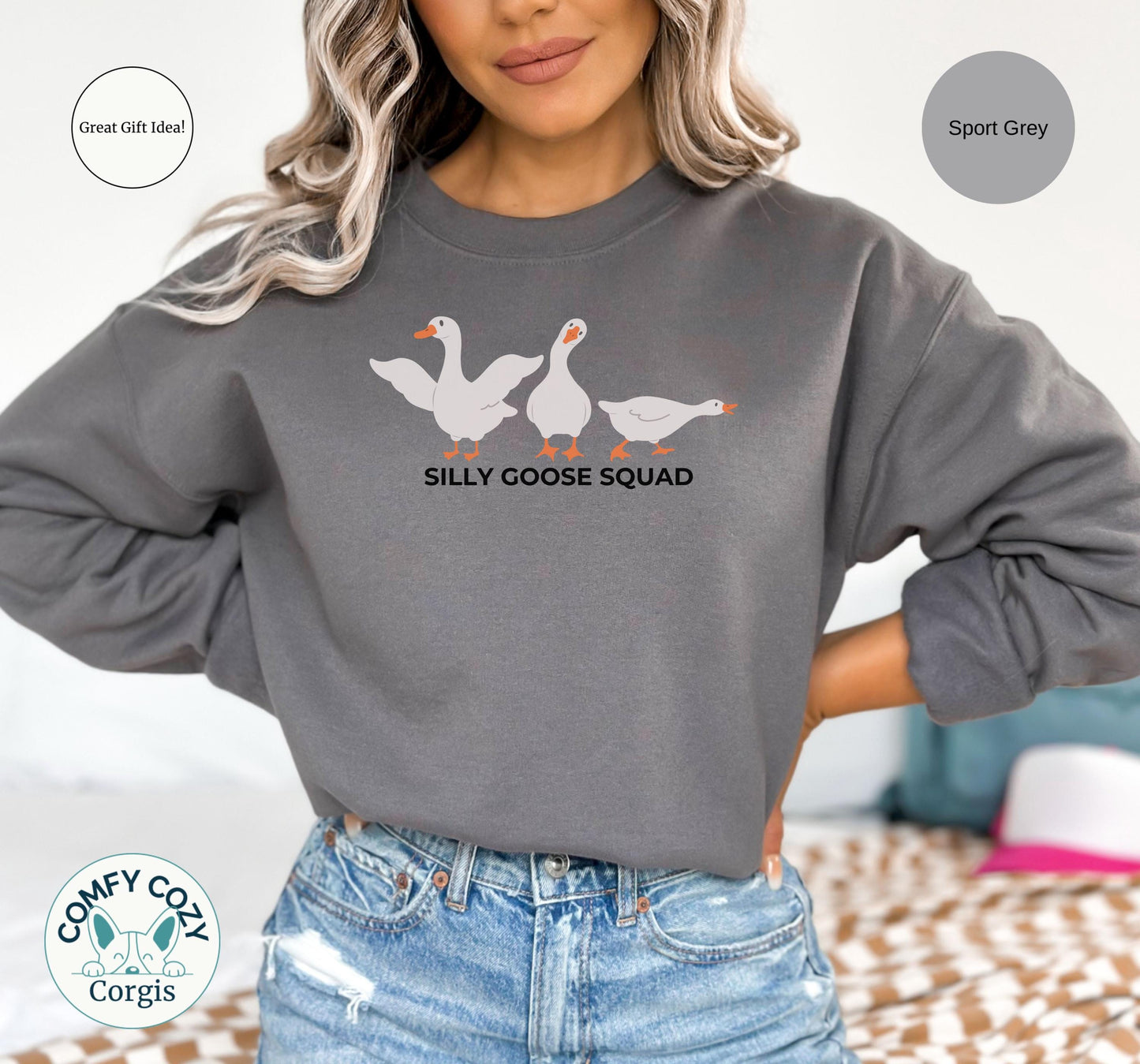 Silly Goose Squad Sweatshirt, Funny and Cozy Crewneck