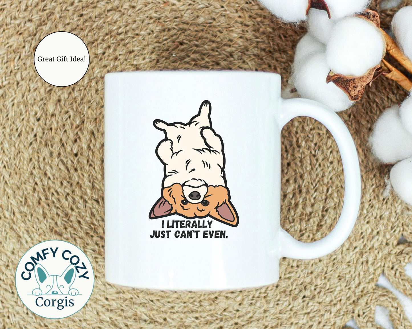 Cute Corgi Ceramic Coffee Mug, Coffee lover gift, Corgi gift, Funny Mug