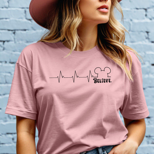 Heartbeat Disney "Believe" Shirt - Great for Amusements parks