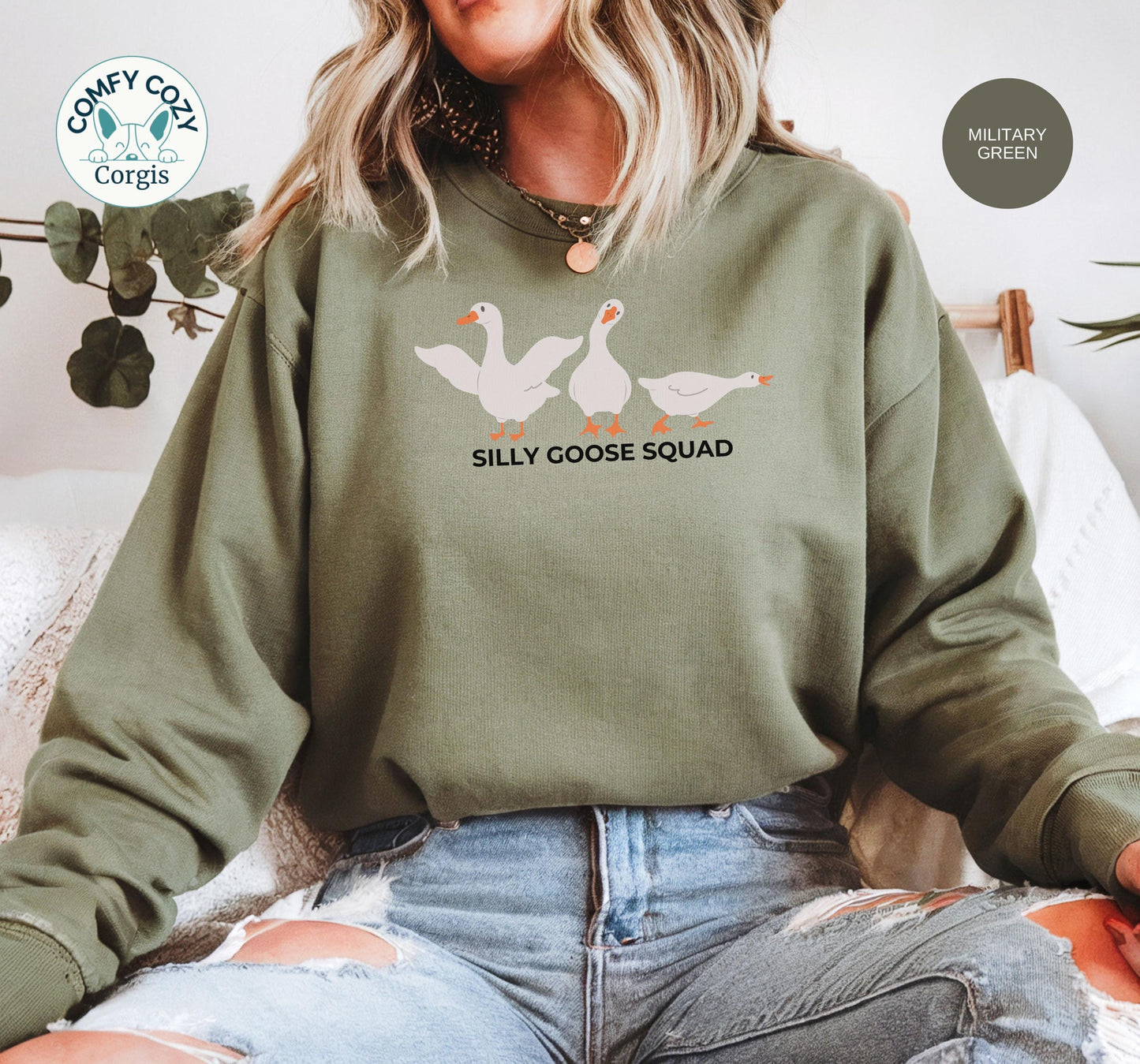 Silly Goose Squad Sweatshirt, Funny and Cozy Crewneck